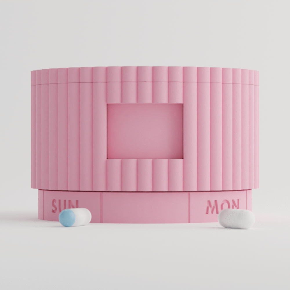 Pink Hanami — 7-Day Pill Organizer