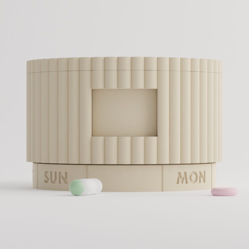 Porcelain Sand — 7-Day Pill Organizer